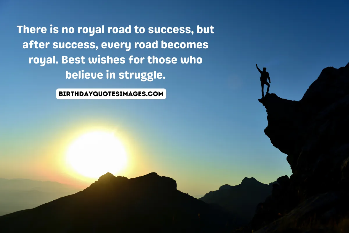 There is no royal road to success, but after success, every road becomes royal.